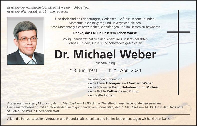 Traueranzeige Michael Weber