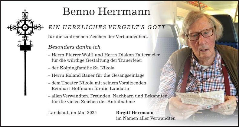 Traueranzeige Benno Herrmann