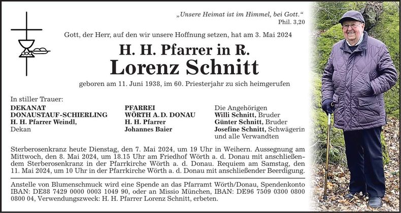 Traueranzeige Lorenz Schnitt