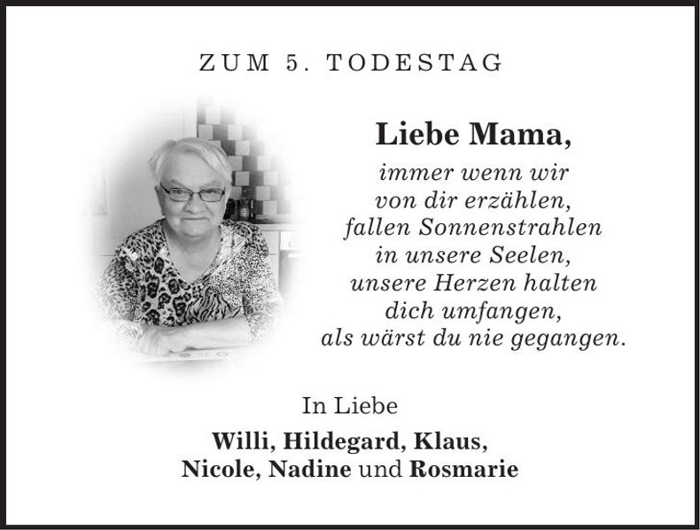 Traueranzeige Helga Meier