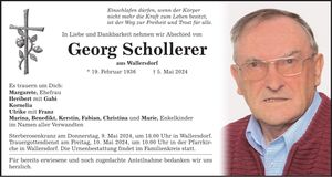 Traueranzeige Georg Scholler