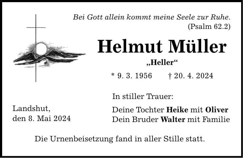 Traueranzeige Helmut Müller