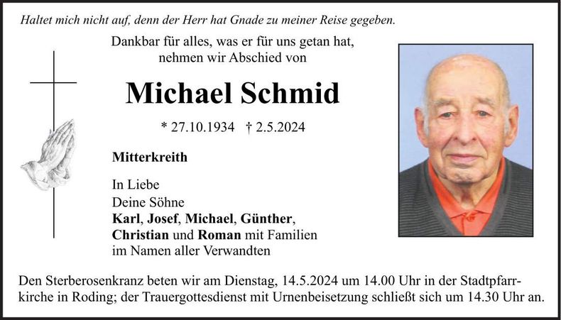 Traueranzeige Michael Schmid