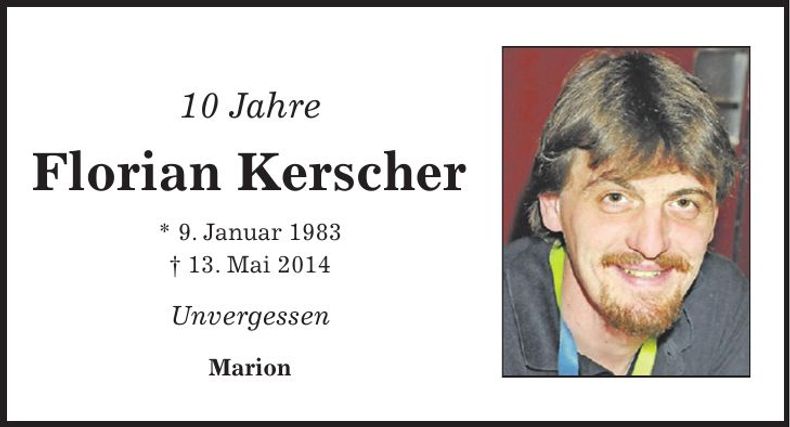 Traueranzeige Florian Kerscher