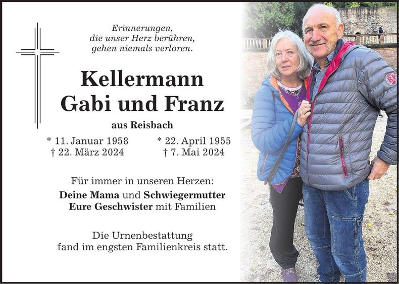 Traueranzeige Gabi und Franz Kellermann