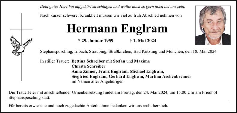 Traueranzeige Hermann Englram