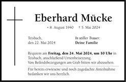 Traueranzeige Eberhard Mücke