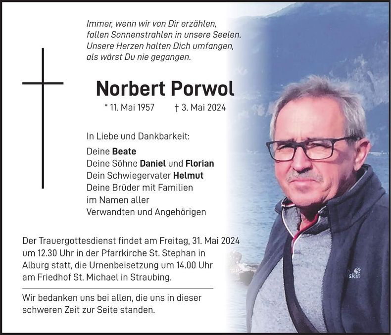 Traueranzeige Norbert Porwol