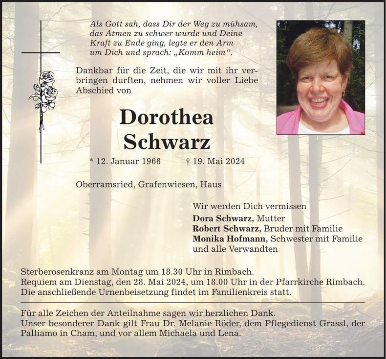 Traueranzeige Dorothea Schwarz