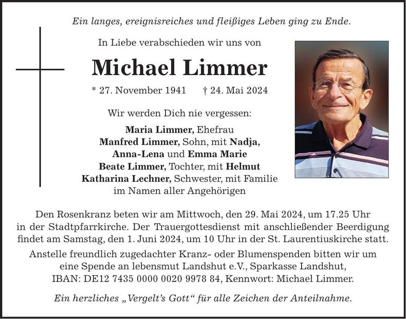 Traueranzeige Michael Limmer