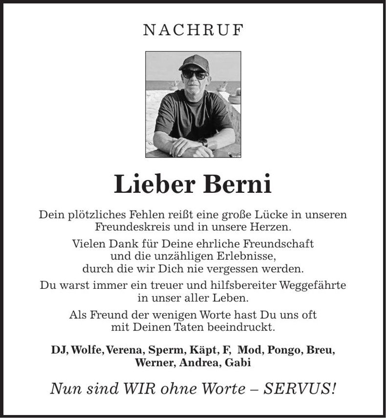 Traueranzeige Bernhard Blab