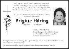 Traueranzeige Brigitte Häring