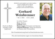 Traueranzeige Gerhard Aschenbrenner