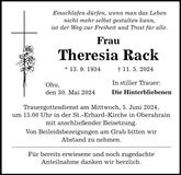 Traueranzeige Theresia Rack