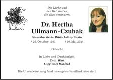 Traueranzeige Hertha Dr. Ullmann-Czubak