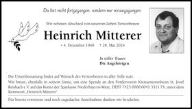 Traueranzeige Heinrich Mitterer