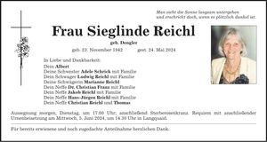 Traueranzeige Sieglinde Reichl