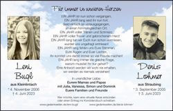 Traueranzeige Leni - Denis Bugl - Lohmer
