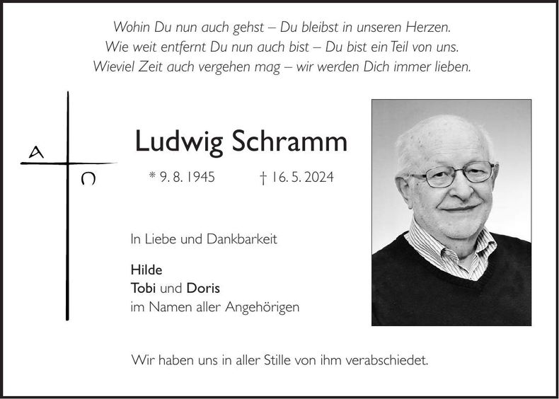 Traueranzeige Ludwig Schramm