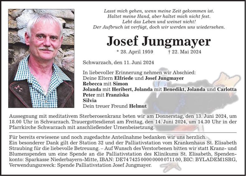 Traueranzeige Josef Jungmayer