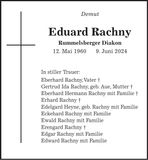 Traueranzeige Eduard Rachny