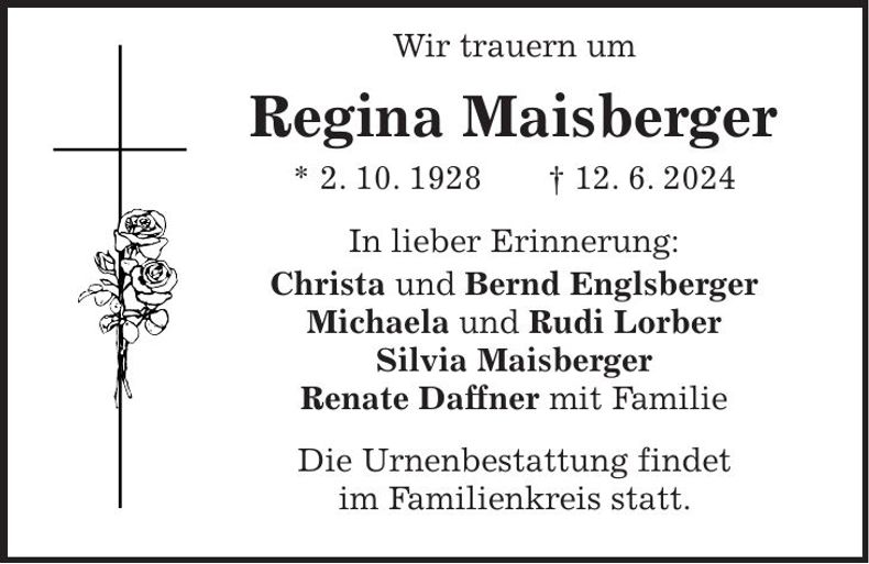 Traueranzeige Regina Maisberger