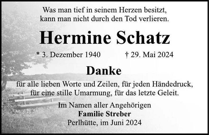 Traueranzeige Hermine Schatz