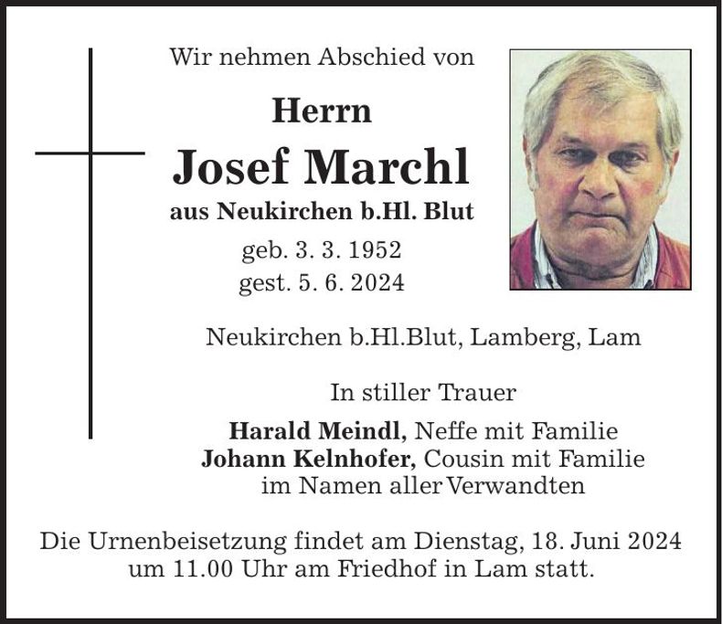 Traueranzeige Josef Marchl