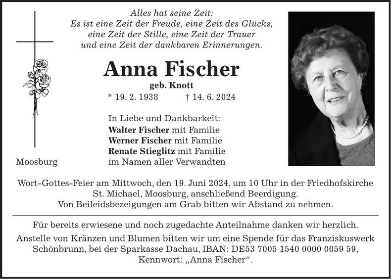 Traueranzeige Anna Fischer