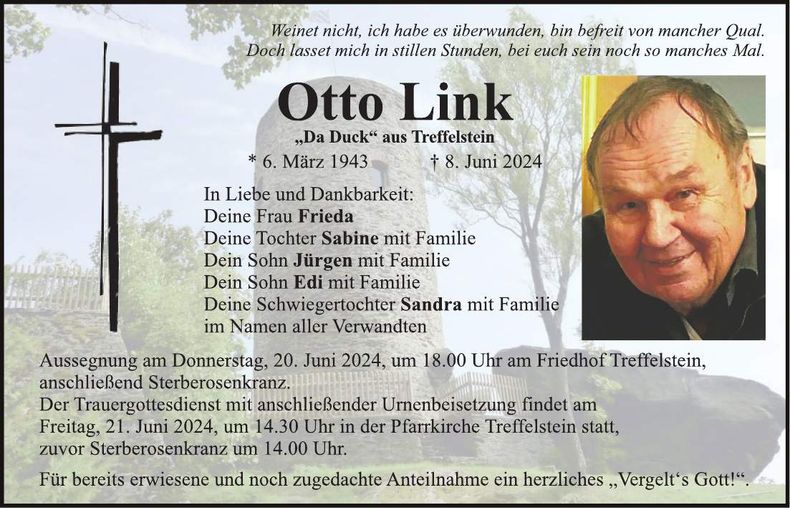 Traueranzeige Otto Link