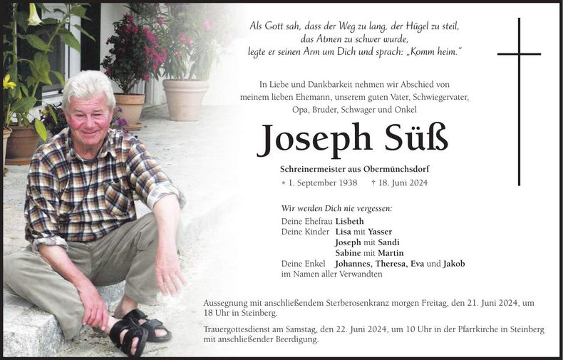 Traueranzeige Joseph Süß