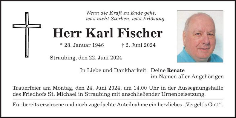 Traueranzeige Karl Fischer