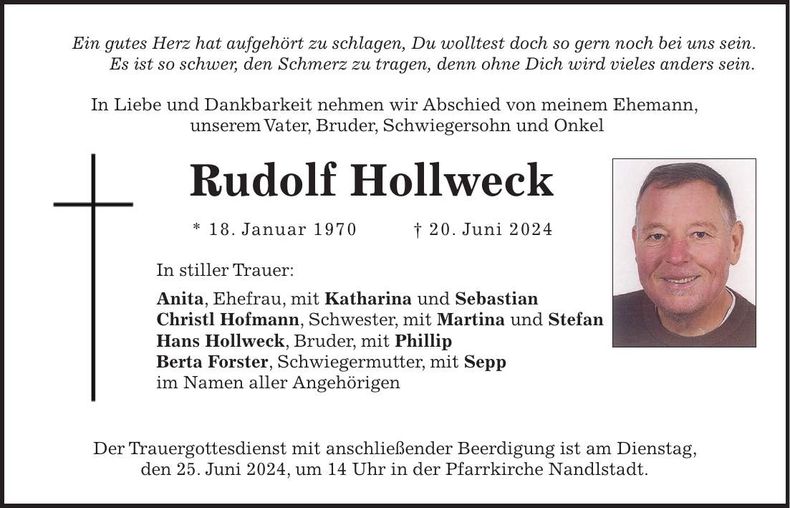Traueranzeige Rudolf Hollweck
