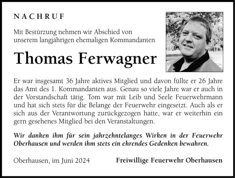 Traueranzeige Thomas Ferwagner