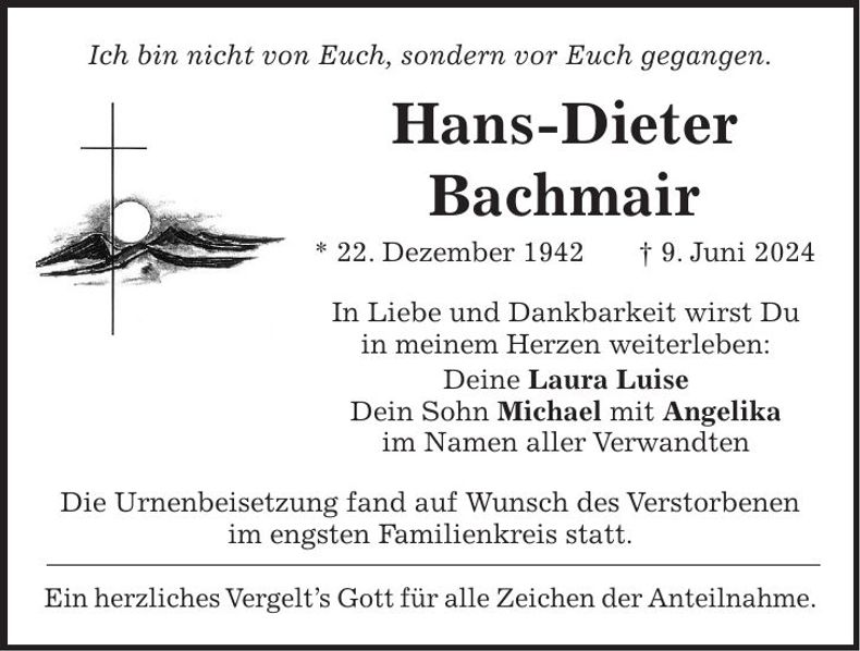 Traueranzeige Hans-Dieter Bachmair