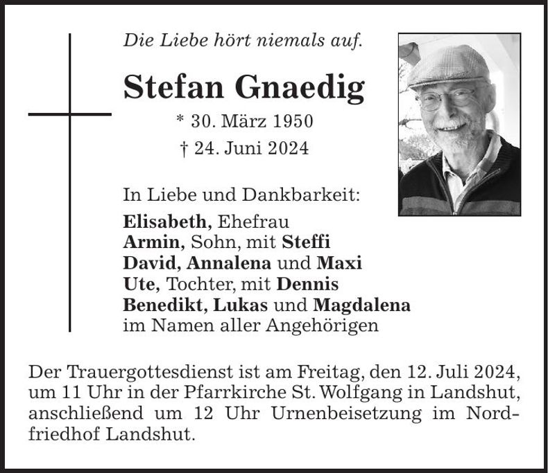 Traueranzeige Stefan Gnaedig