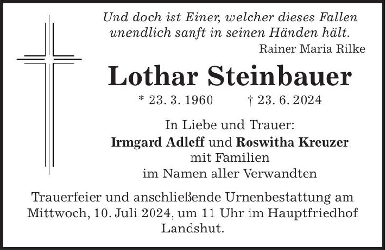 Traueranzeige Lothar Steinbauer