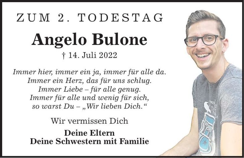 Traueranzeige Angelo Bulone