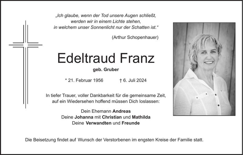 Traueranzeige Edeltraud Franz