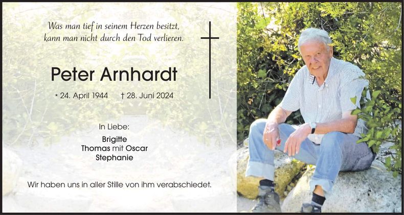 Traueranzeige Peter Arnhardt