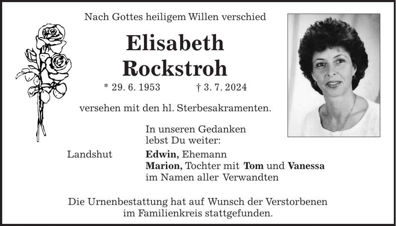 Traueranzeige Elisabeth Rockstroh