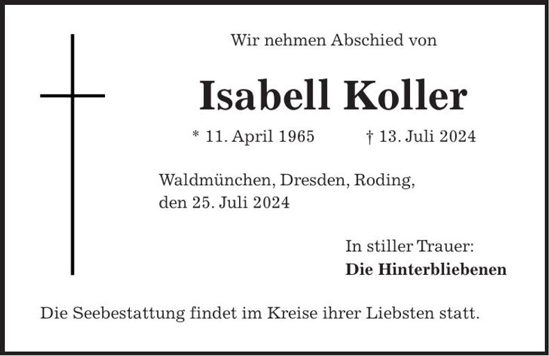 Traueranzeige Isabell Koller