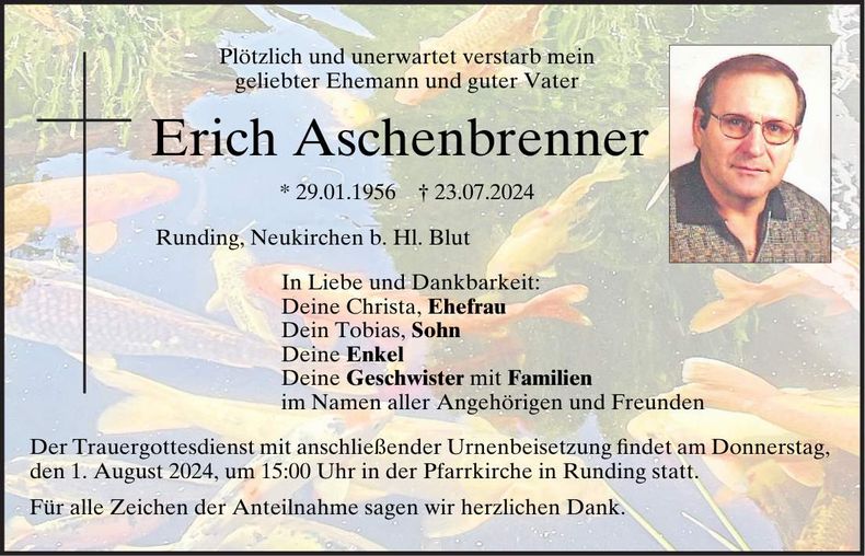 Traueranzeige Erich Aschenbrenner