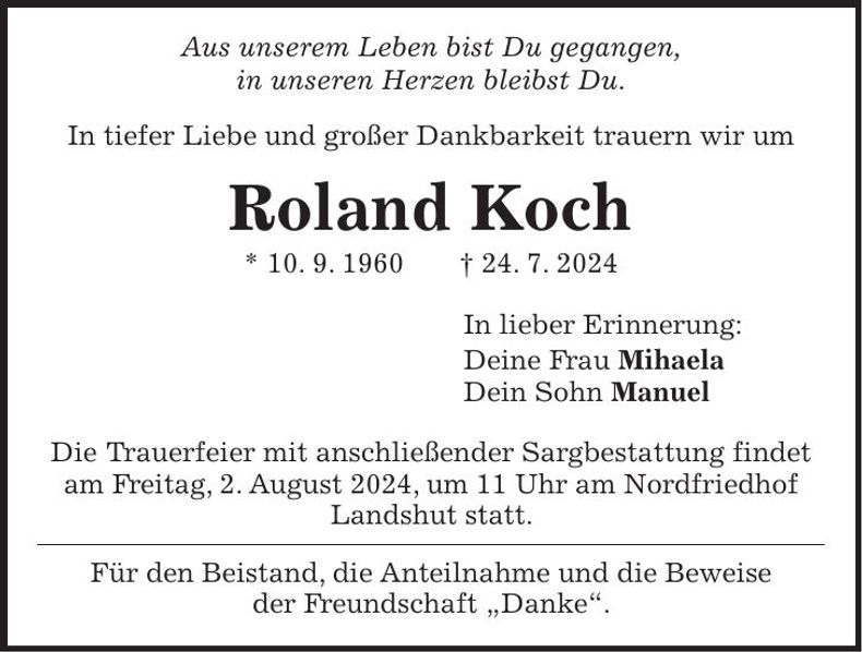 Traueranzeige Roland Koch