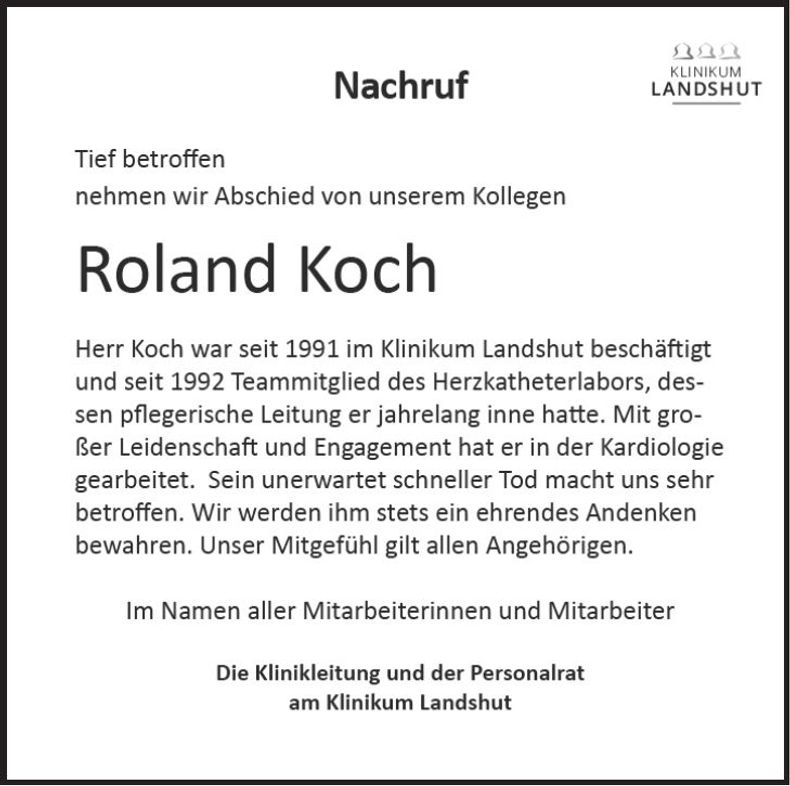 Traueranzeige Roland Koch