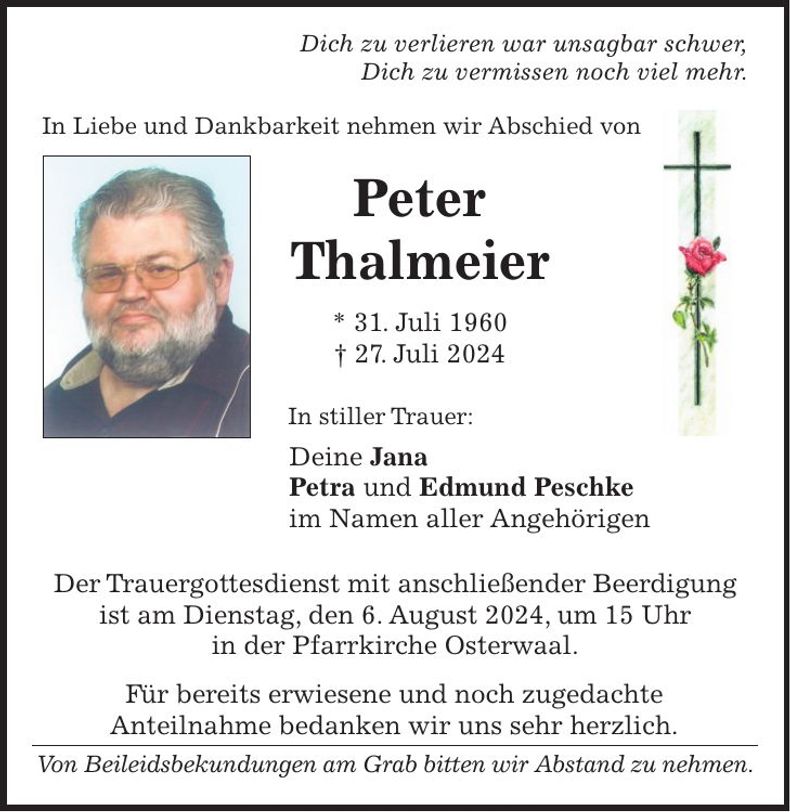 Traueranzeige Peter Thalmeier