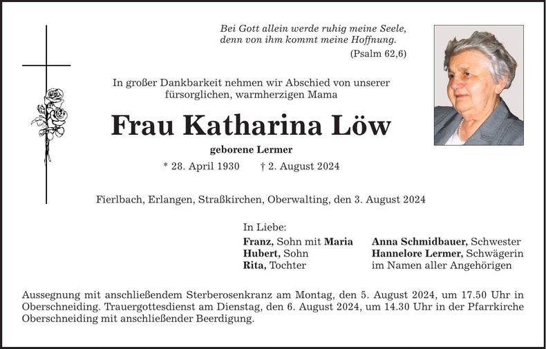 Traueranzeige Katharina Löw