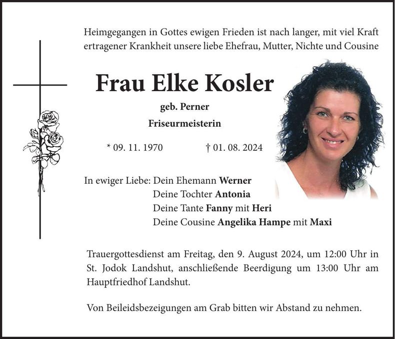 Traueranzeige Elke Kosler