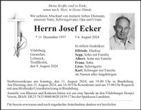 Traueranzeige Josef Ecker