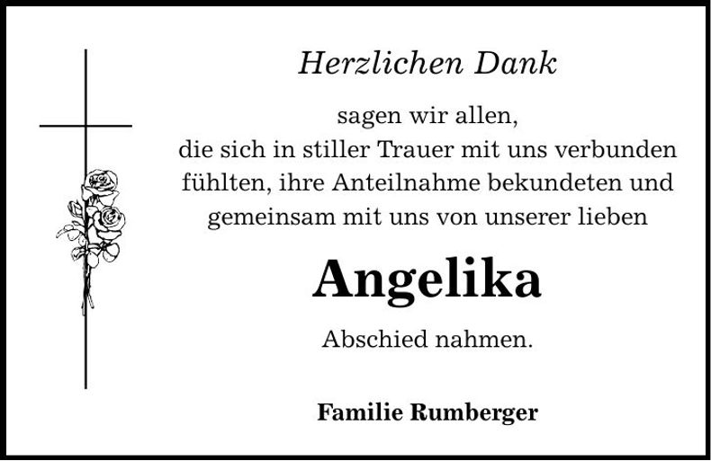 Traueranzeige Angelika Rumberger